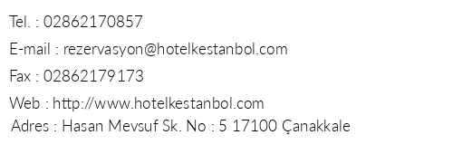 Kestanbol Hotel telefon numaralar, faks, e-mail, posta adresi ve iletiim bilgileri